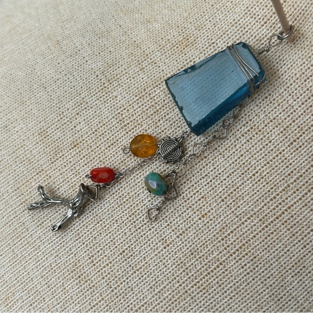 Sea Glass and Branch Boho Pendant - Picture 8 of 13